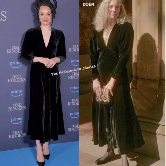 doen black velvet dress DEn Tuileries Ruched Velvet Maxi Dress In Black - 60% Off